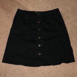 Black button up skirt